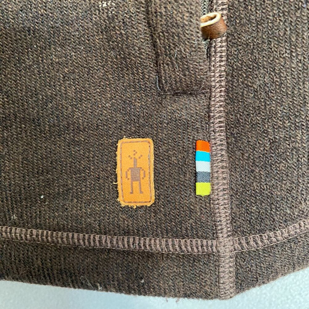 Smartwool Men’s Brown Recycled Wool Blend Fleece Vest Full Zip Size M - Picture 3 of 9